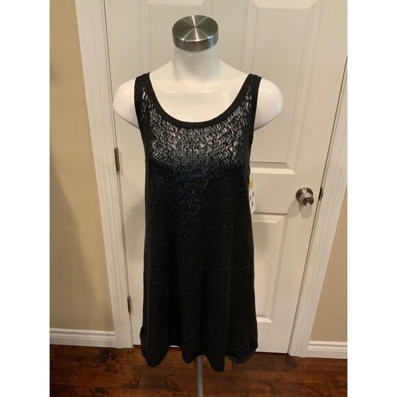 Eileen Fisher Gray 100% Merino Wool Tank Top W/ Sequins, Size Small - Picture 1 of 8